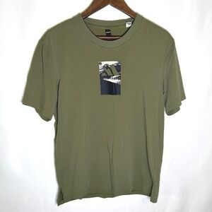 Adidas Mens Olive Green Graphic Logo T-Shirt Short Sleeve HF2233 Size Small